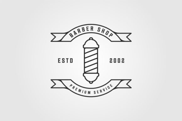 Barber Shop Logo Minimalist Line Art Review