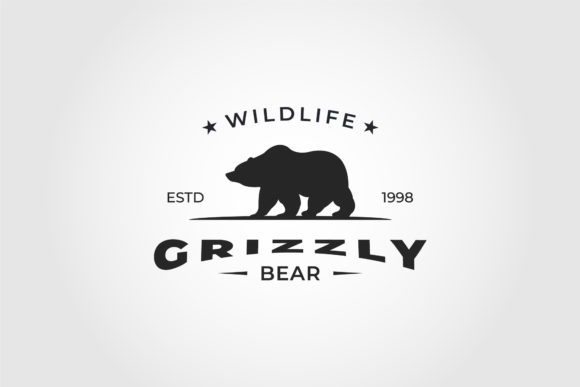 Grizzly Bear Walk Logo Vector Symbol Review