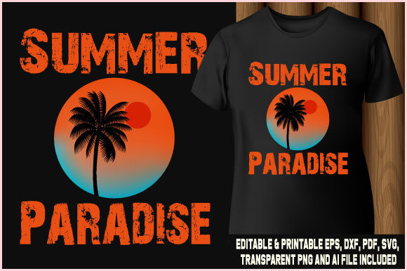 Reviewing T-shirt Design Summer Paradise Vector
