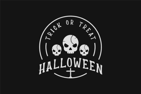 Skull of Halloween Logo Vintage Vector Review