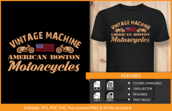 T-shirt Design Vintage Motorcycles